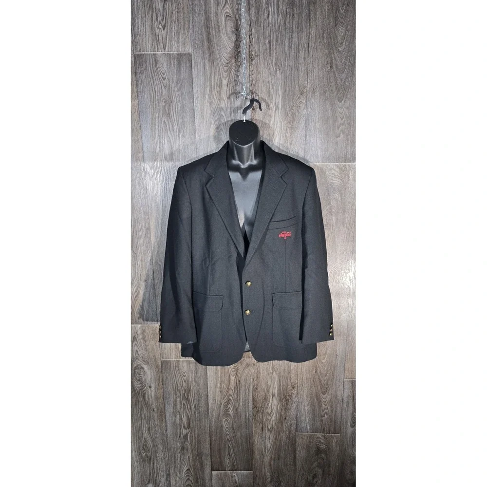 RMC Regent Blazer Coca-Cola Employee Uniform Black Gold Button Men's 42L Vintage